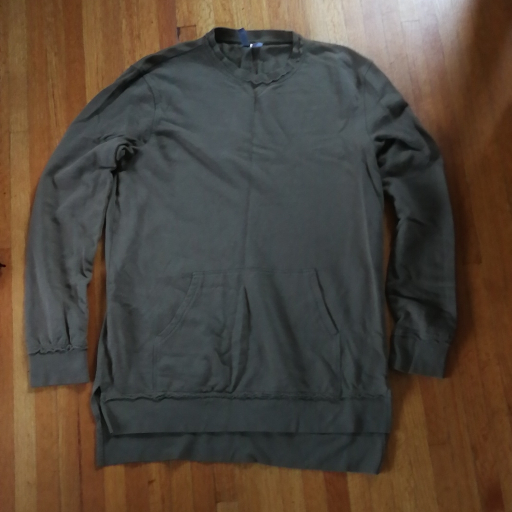 Divided Long pullover sweat shirt khaki green